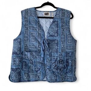 Reclaimed Vintage Indigo Quilted Vest